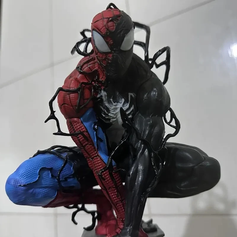 Marvel Symbiotic Spider Man Venom Anime Figure Peripherals Plug In Luminous Desktop Decoration Collect Model Trendy Toys Gifts