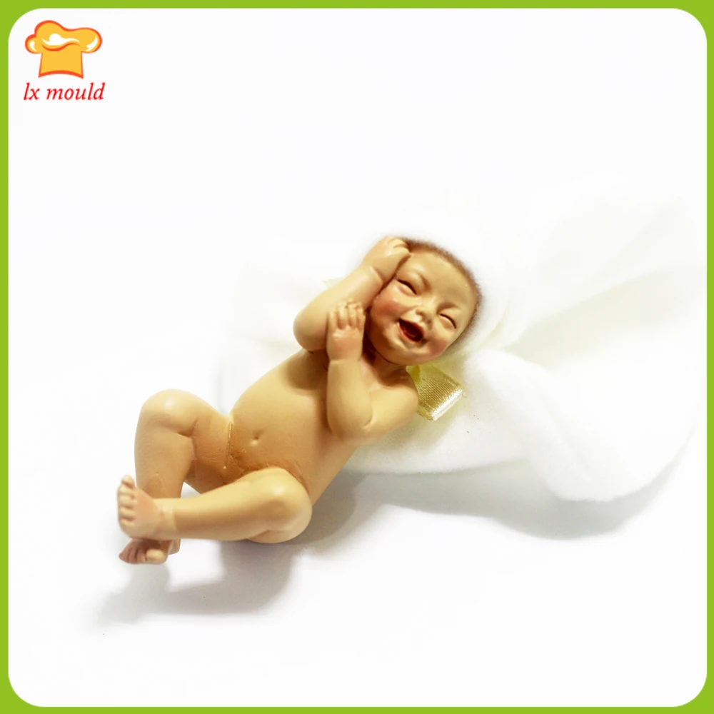 Imagem -04 - New Born Dormiring Baby Forma Silicone Fondant Mold Decoração do Bolo Sugarcraft Baking Chocolate Topper Mold Diy