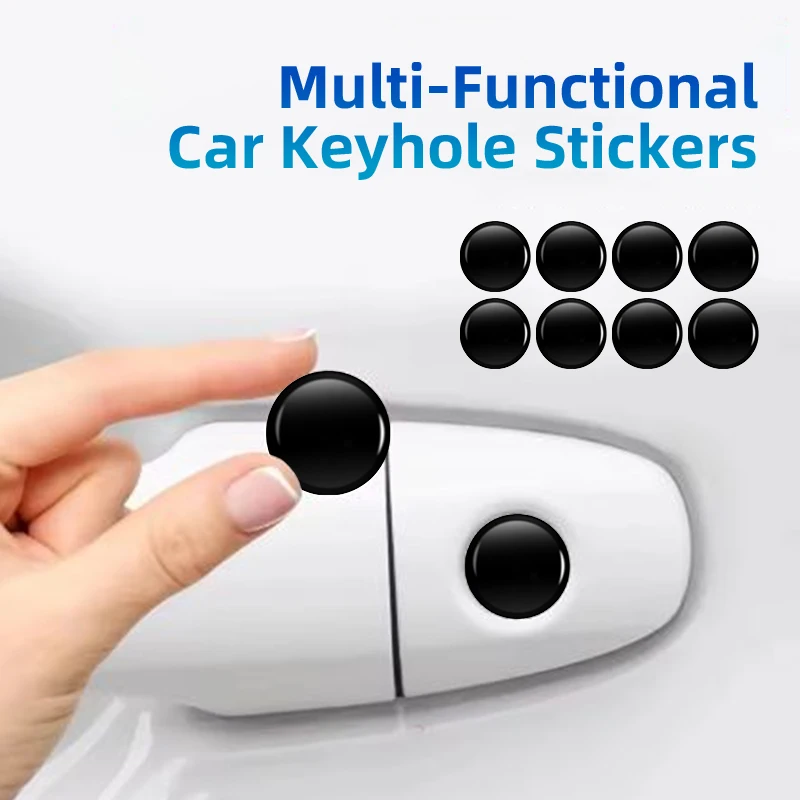 Car Door Lock Hole Sticker Door Keyhole Trim Protective Stickers 4Pcs Decoration Cover Ring Protection Auto Door Accessories