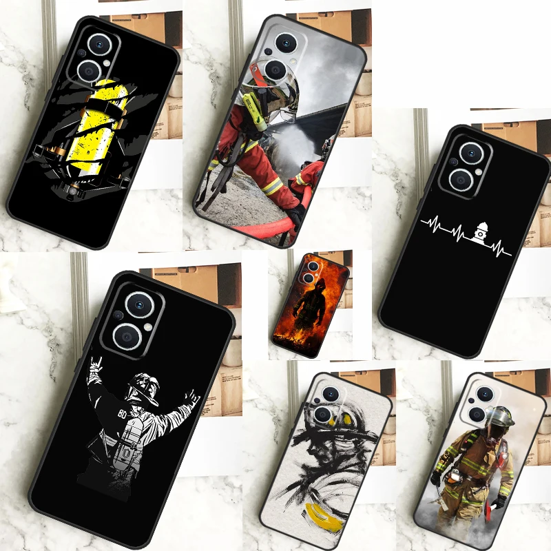 Firefighter Heroes Fireman Case For OPPO Reno 8T 4Z 5Z 10 Pro 11 F 4 5 6 7 8 Lite OPPO Find X5 X6 Pro X2 X3 Lite Cover