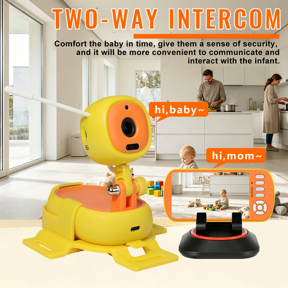 Two-way Talk Wireless Baby Monitor 5.0inch LCD Display Baby Car cameras with Crying Reminder Feeding Reminder for Home/Car Seat