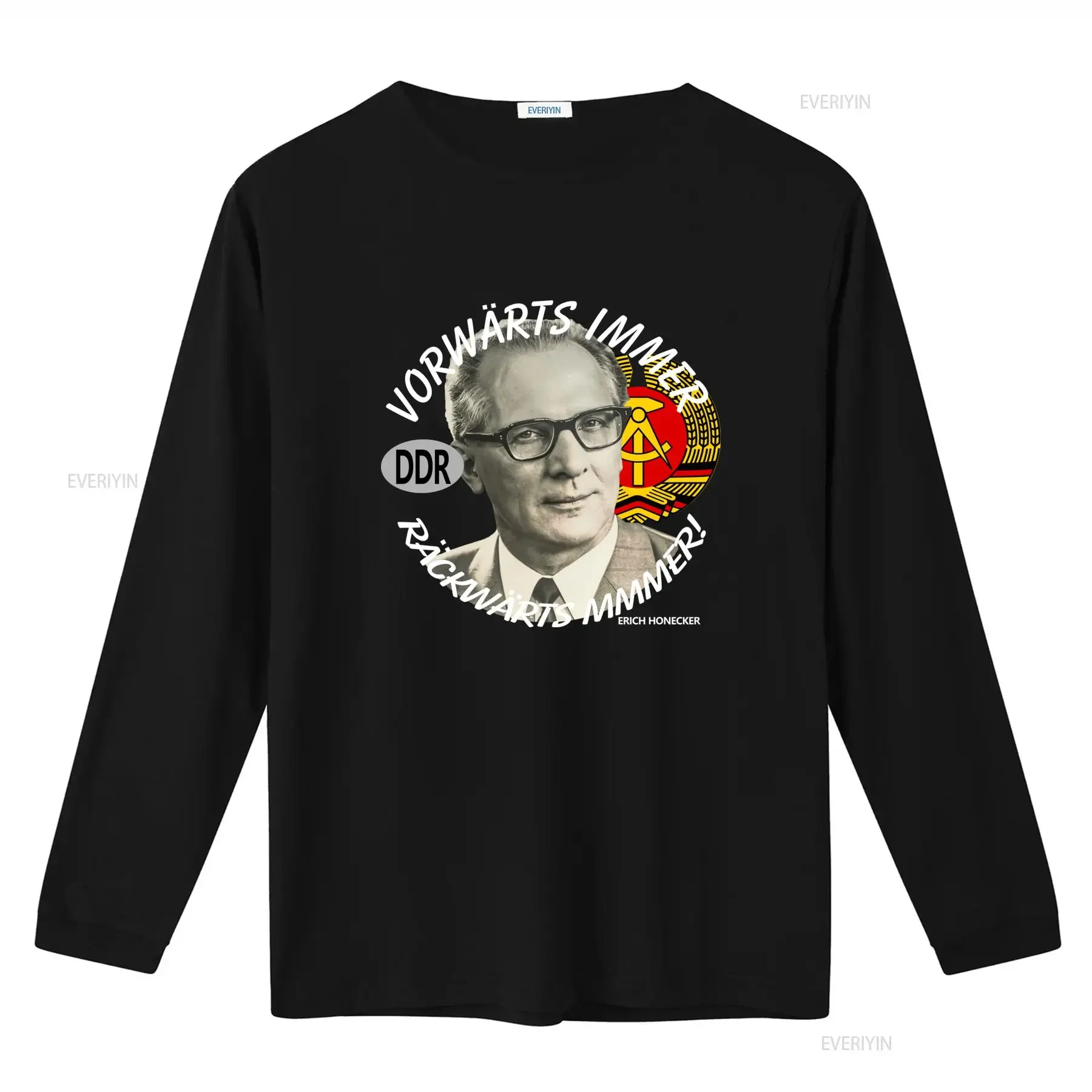 Erich Honecker GDR DDR Vorw?rts Immer R?ckw?rts Mmmer SED T Shirt 35676 vintage Washed Stretched streetwear Versatile Stylish