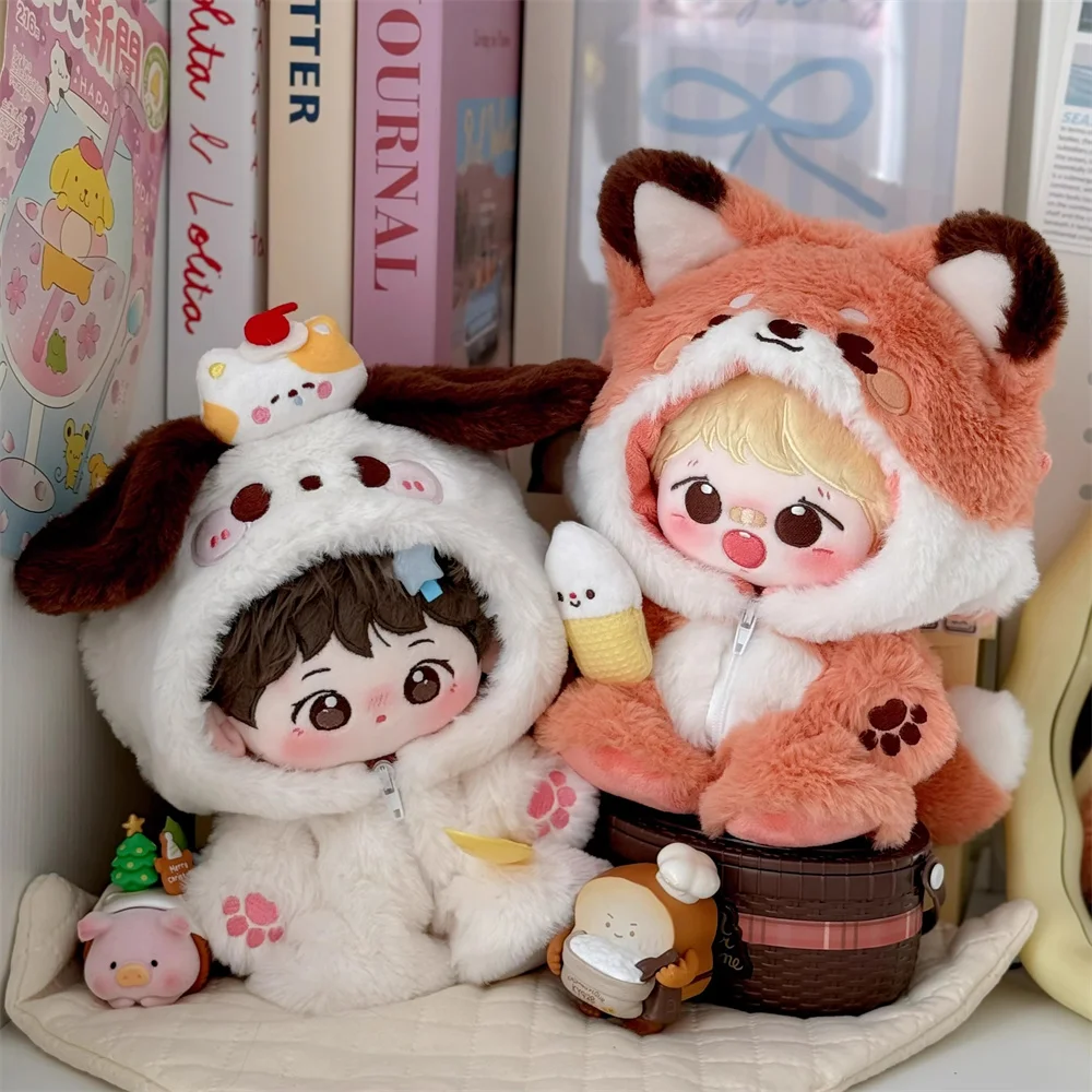 원래 사자 여우 토끼 곰 강아지 동물 점프 슈트 20cm 인형 장난감 의상 옷 코스프레 어린이 선물