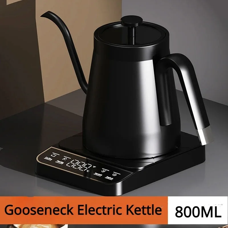 1350W Gooseneck Electric Kettle Hand Brew Coffee Pot Tea Pot with Temperature-Control Heating Water Bottle Smart Teapot