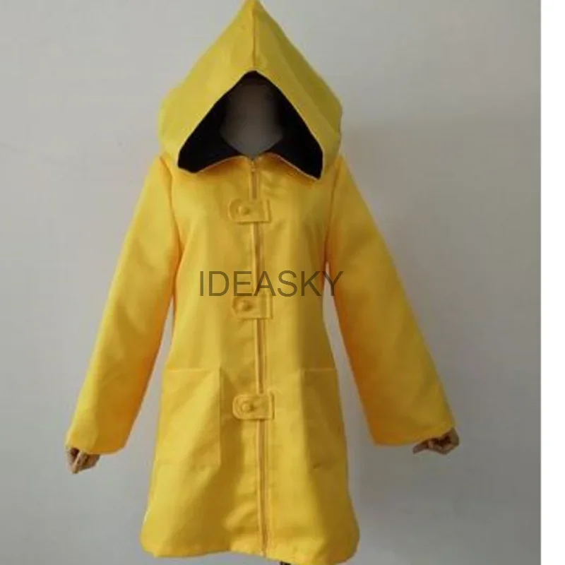 Game Little Nightmares Six Cosplay Costume para homens e mulheres, jaqueta com capuz amarelo, casaco, sobretudo, Halloween, vestido de Natal, crianças, menino