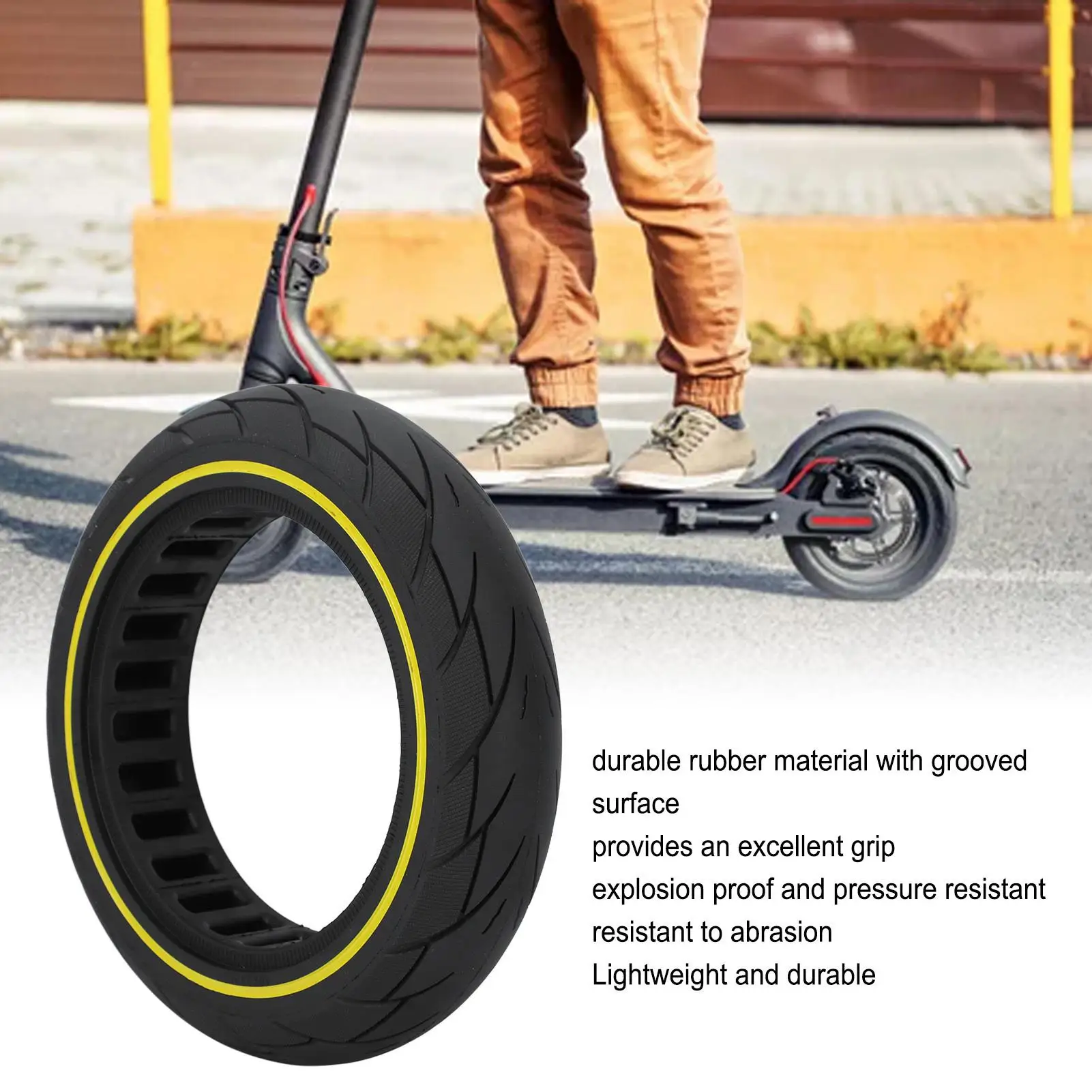 

Puncture Resistant Electric Scooter Tires - Weatherproof Rubber, Shock Absorbing Replacement for road Use