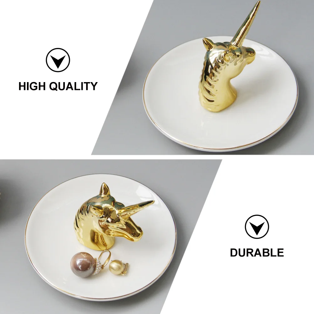 

Nordic Style Ceramic Jewelry Dish Creative Design Jewelry Storage Tray Ring Holder for Bedroom Bathroom Necklace Tray