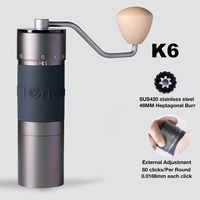 Kingrinder K2 / K6 Manual Coffee Grinder Portable Hand Mill 48mm SUS420 Stainless Steel Burr Grinding кофемолка 커피그라인더