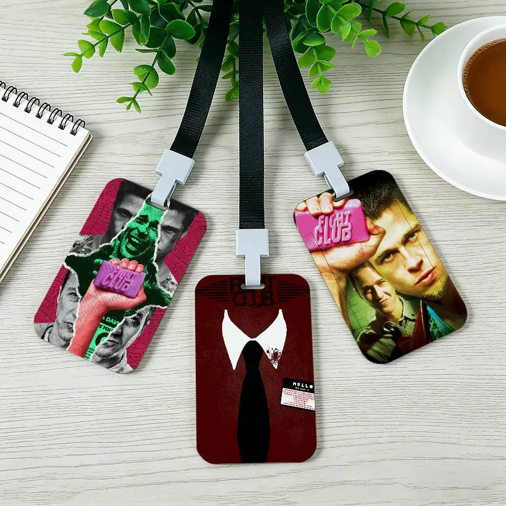 Movie F-Fight Club Neck Strap Lanyard Card Holder ID Bus Card Cover Badge Holder Pass Hang Rope Lariat Gifts Keys Accessories