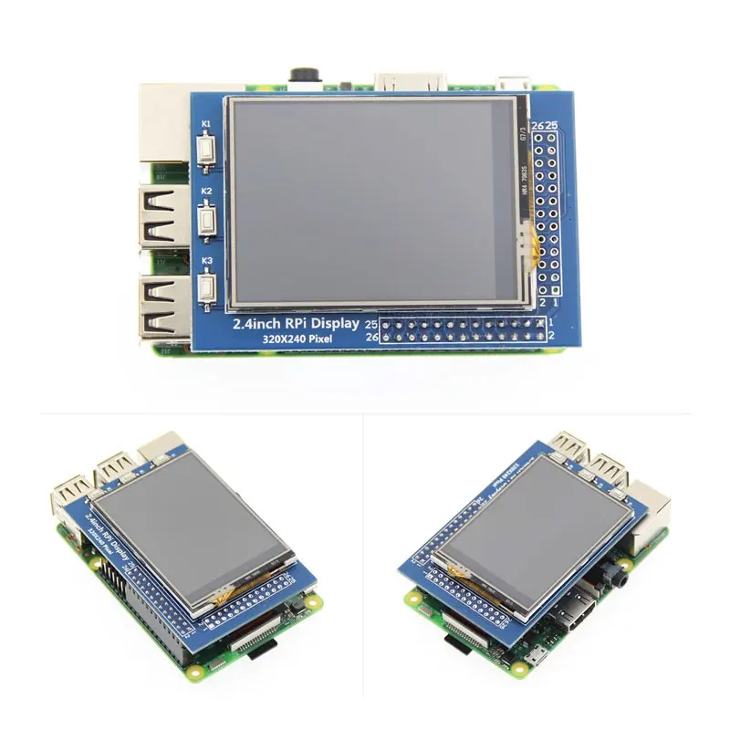 Monitor 2.4 inci Raspberry Pi, layar sentuh tampilan TFT resolusi 320x240 untuk Raspberry Pi 3B +/4B