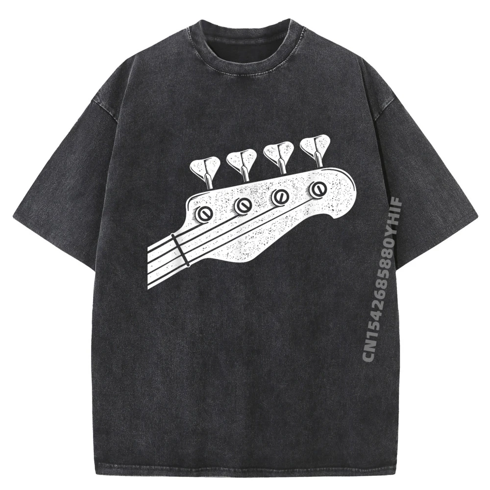

Tuning Head Bass Guitar Guitarist Men T-shirt Funny Graphic Tees Retro Washed Comfortable Tops Tees Printed Tshirts
