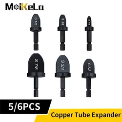 Meikela 5/6Pcs Tube Expander Electric Flaring Tools Air Conditioner Copper Pipe Expansion Hex / Triangular Shank Expansion Tube