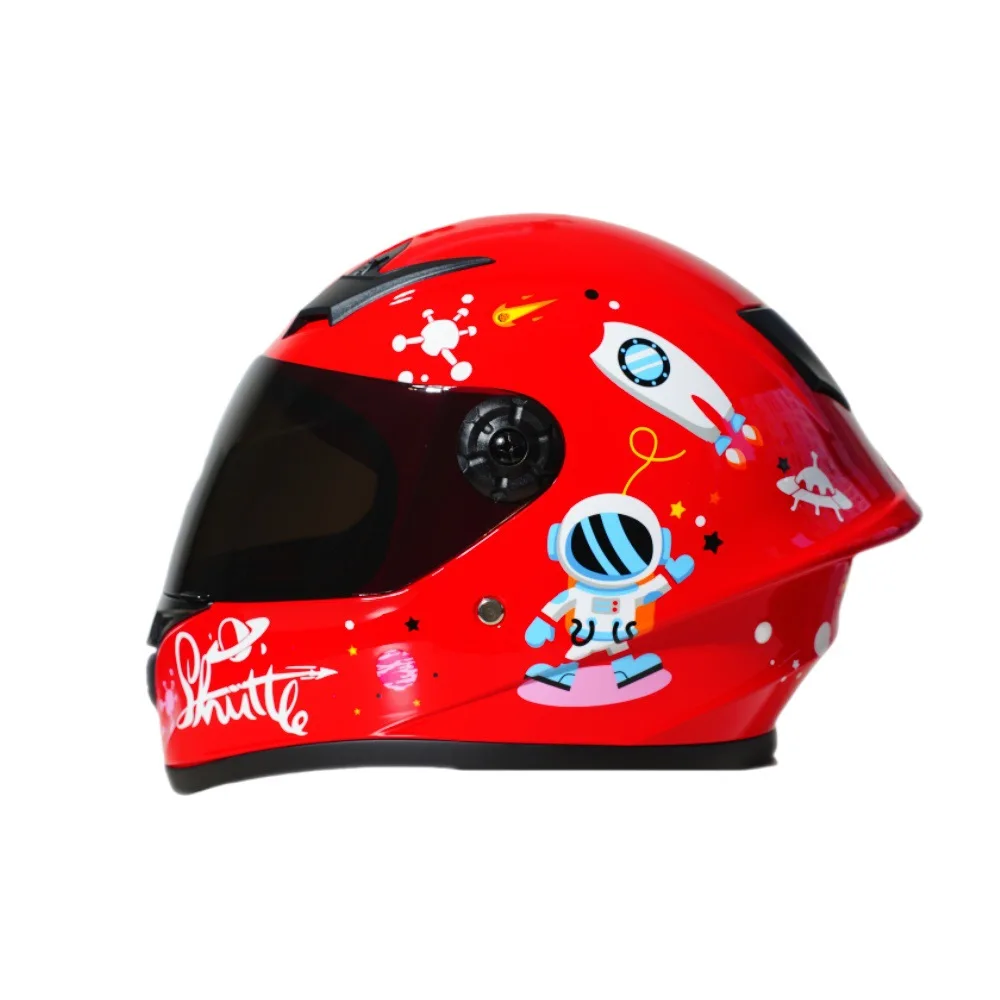 Nieuwe schattige kinderhelm veiligheid kind volledig gezicht voor 4-seizoenen buitensporten rijden verstelbare hoofd fiets motorfiets kinderhelm