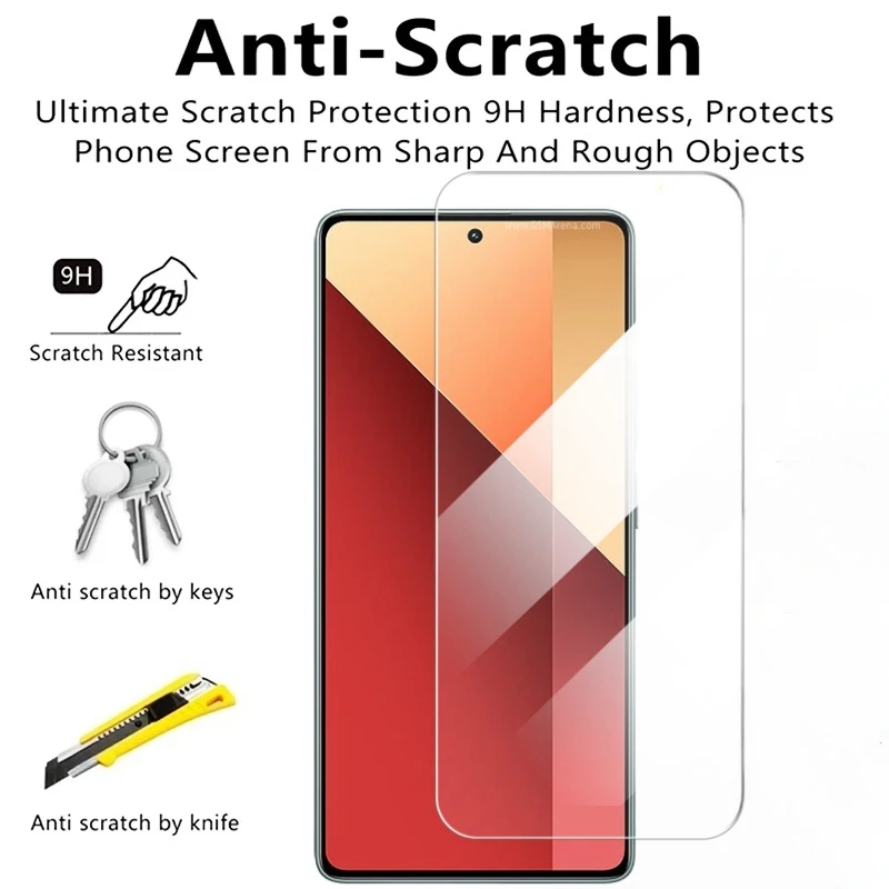 4in1 Tempered Glass  For Xiaomi Redmi Note 13 Pro 5G Full Coverage Screen Protector  For Redmi Note 13Pro 4G Camera Lens Protect image 3