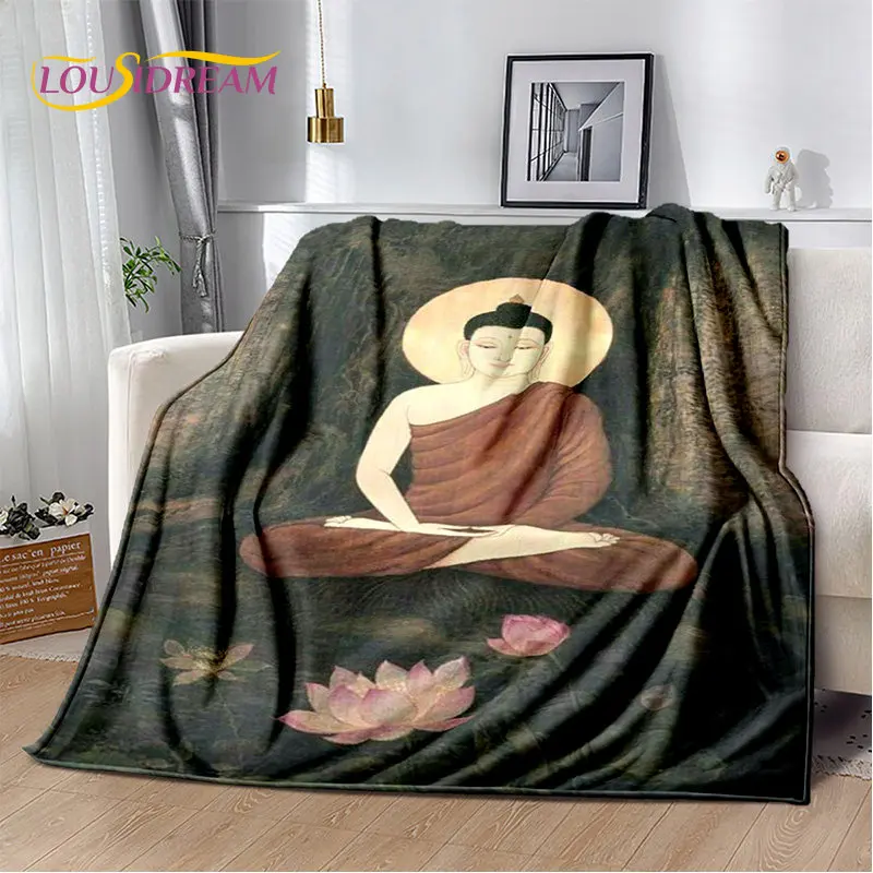 Buddha Sakyamuni Buddhism Faith Religion Soft Plush Blanket,Flannel Blanket Throw Blanket for Living Room Bedroom Bed Sofa Pray