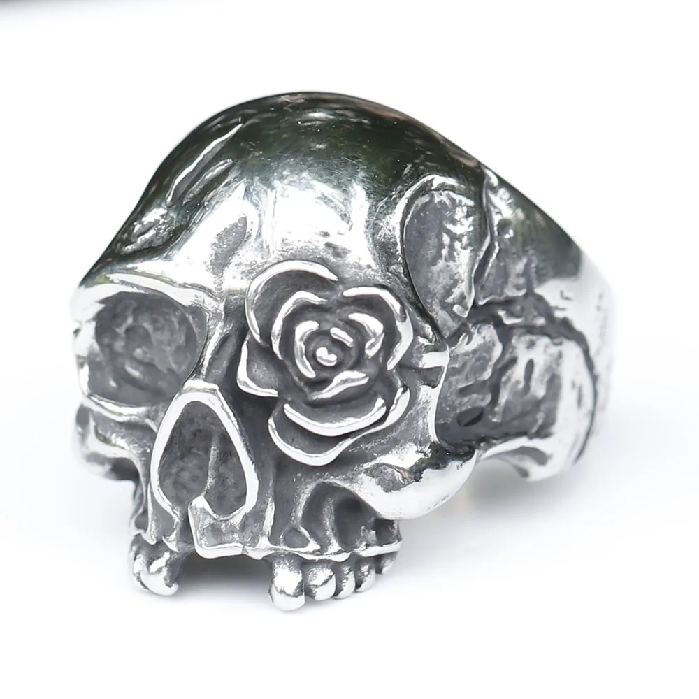 New Design Stainless Steel Skull Ring Cool Biker Jewelry Movie Fashion Punk High Quality Jewelry Gift free shipping