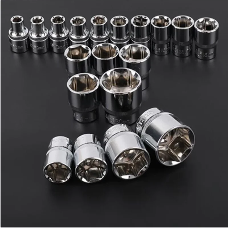 1pc 8MM 9MM 10MM 11 12 13 14 15 16 17 18 19 20 21 22 23 24 hexagon 1/2 short socket Wrench Head Sleeve Chrome vanadium alloy