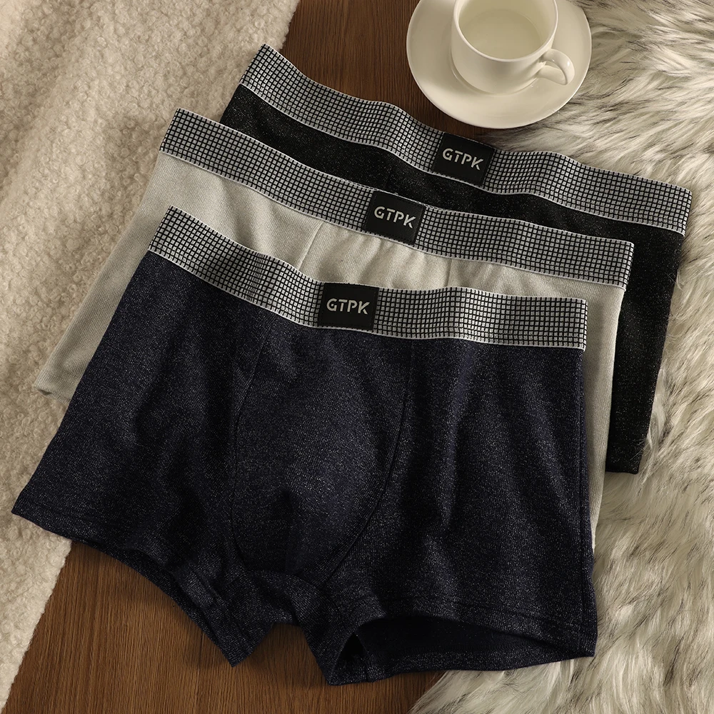 

3PCS/Pack Shiny Knit Ice Silk Quick-dry Boxers Man Summer Thin Breathable Mesh Crotch Panties Comfortable Soft Men's Underwear