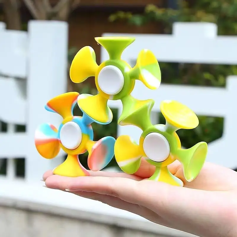 

Silicone Suction Cup Fidget Spinner Antistress Sensory Stress Relief ADHD Autism Anxiety Therapy Kids Toys Party Birthday Gifts