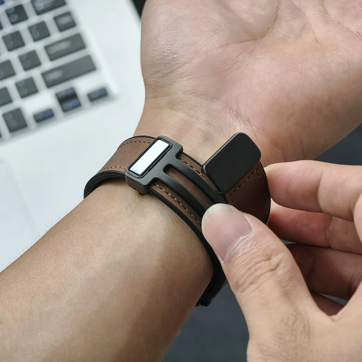 Silicone+Leather Band for Redmi Watch 6 5 4 Strap Magnetic Buckle Bracelet for Mi 8Pro/9Pro/10Pro correa Replaceable Accessories