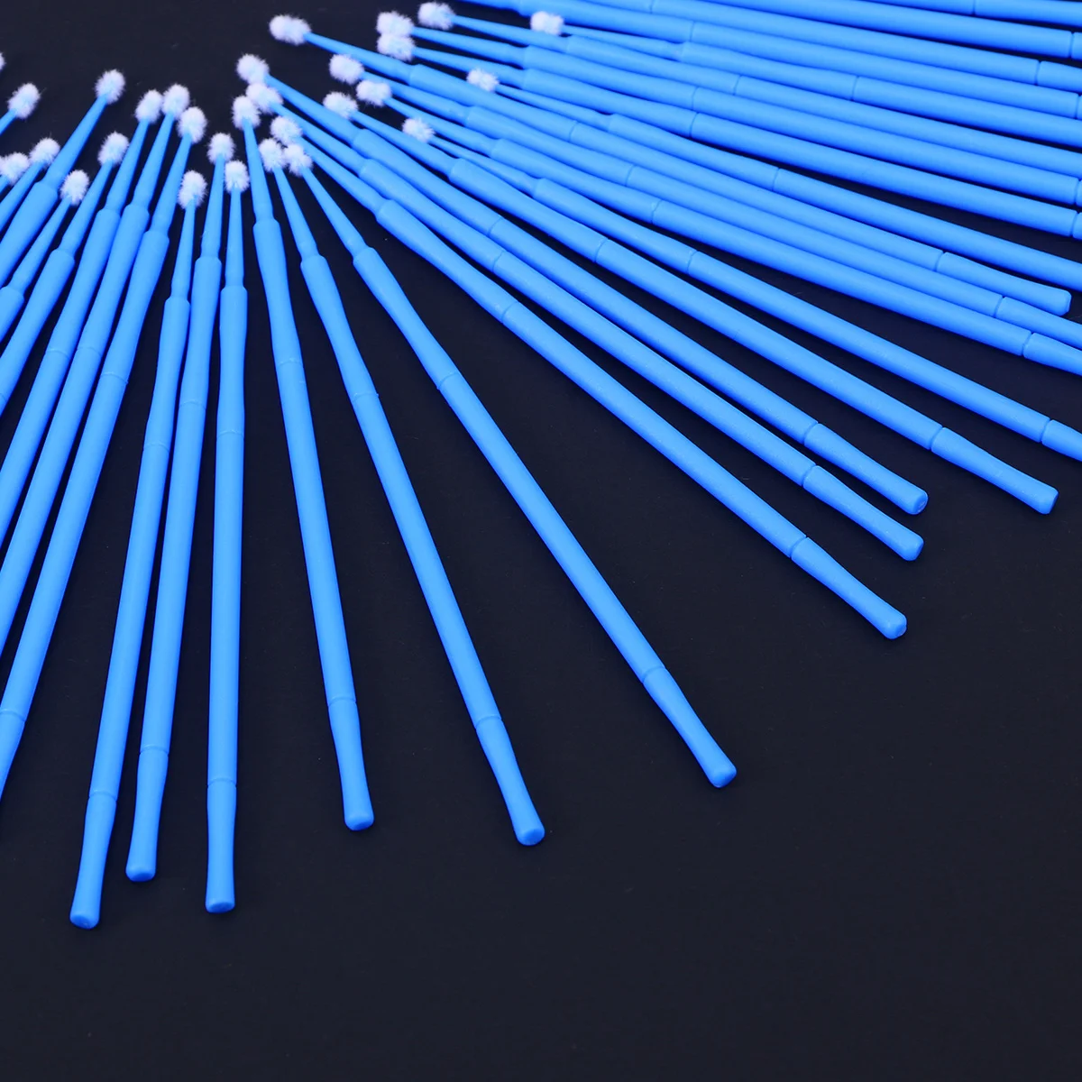 100Pcs Disposable Micro Applicator Brushes Blue 2mm Diameter Non-Linting Makeup Tools for Eyelash Extension Removal Nail Art