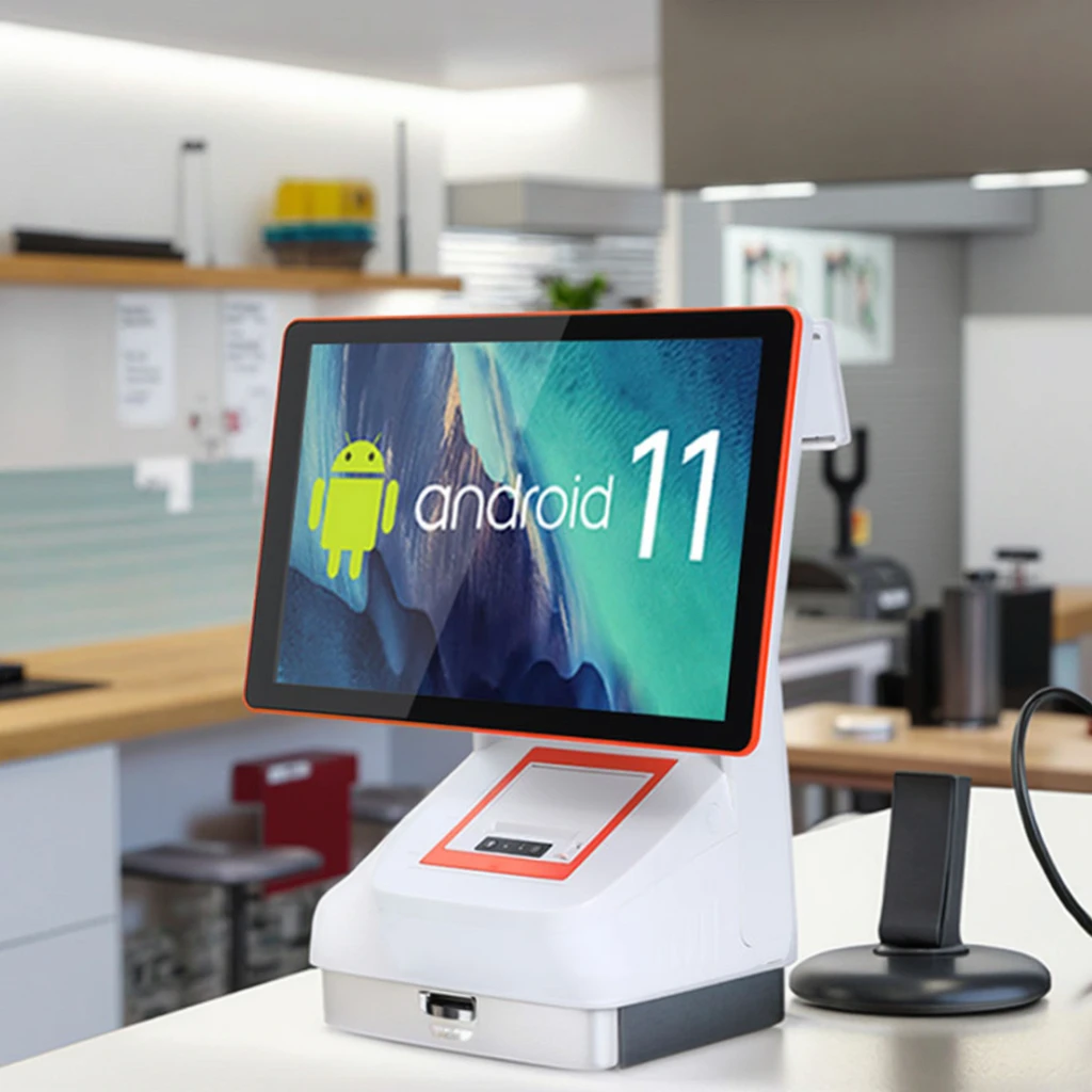 

15.6-Inch Dual Screen Touch Cash Acceptor Android Window Touch POS System All-In-One Restaurant Ordering Machine for Retail