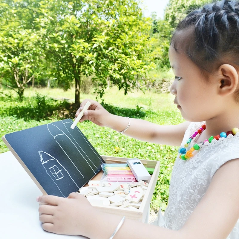 Educational for Kid with 70 Blocks 100 Counting Sticks 3 Chalk and 1 Eraser