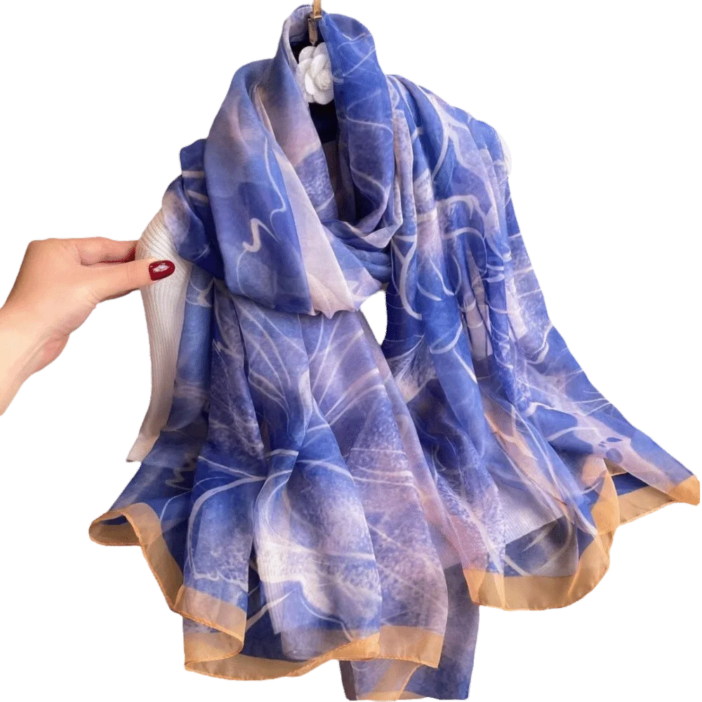 Summer Thin Beach Sunscreen Scarf Transparent Swimsuit Cover-ups Soft Silk Scarf Bikini Large Shawl For Women