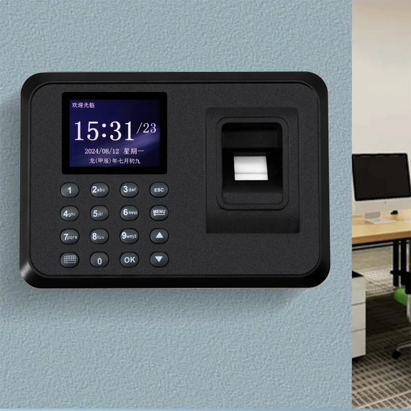 Fingerprint Attendance System Biometric Clock in Machine Employee Keypad Electric Time Clock Recorder USB Data Management Device