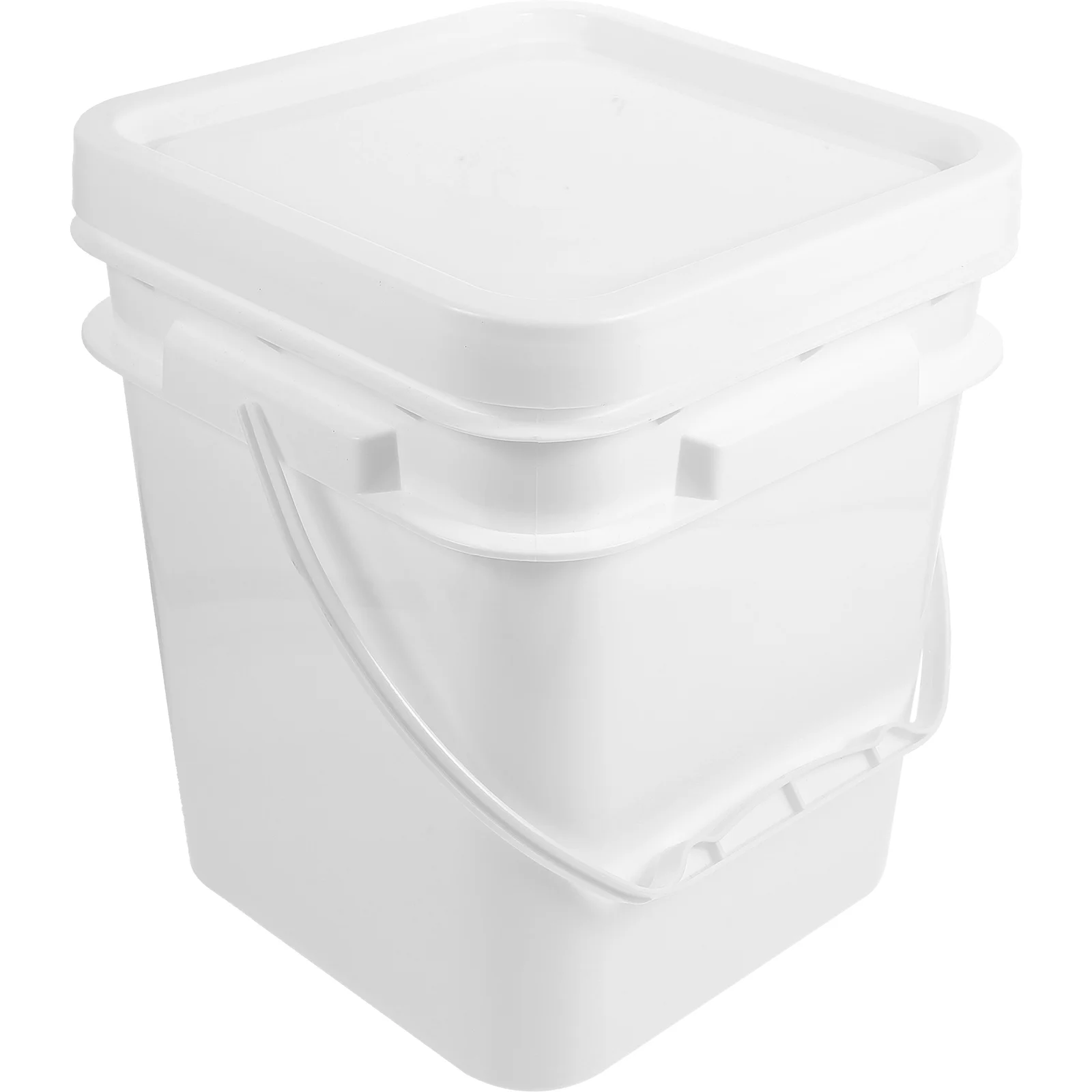 10 Liter Paint Chemical Barrel Empty Can Square Bucket Handles Lid Cleaning Small Rubbish Bin Holder Storage Container