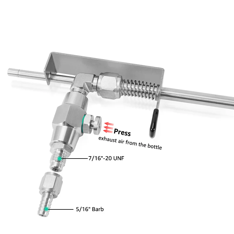 Stainless Steel Bottle Filler Beer Gun, Homebrew Kegging CO2 Carbonation Kit Handheld Easy Beer Filling Bottling with Swing Caps