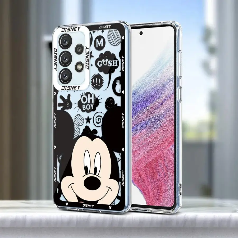 Disney Mickey Stitch Minnie Phone Case for Samsung Galaxy A35 A55A53 A54 A73 A34 A33 A25 A24 A13 A14 A15 5G Clear Soft Shell