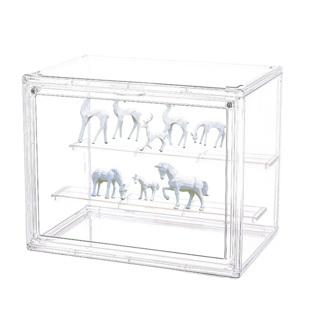 Acrylic Display Stand Dustproof 3 Tier Acrylic Display Case with Capacity for Action Figures Stackable Design for Easy Assembly