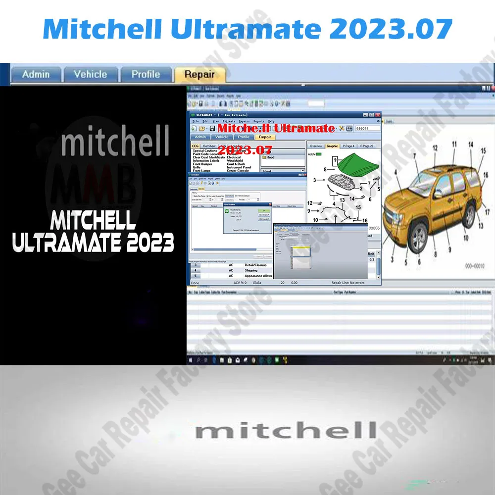 

Car Maintenance Tool Mitchel Ultramate 2023.07 obd2 scanner COMPLETE ADVANCED ESTIMATING SYSTEM+Patch for Unexpire+Install Video