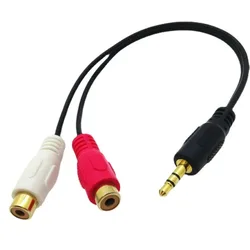 3,5 mm Jack męski na 2 żeńskie gniazdo RCA Stereofoniczny konwerter kabla audio RCA Wysoka jakość