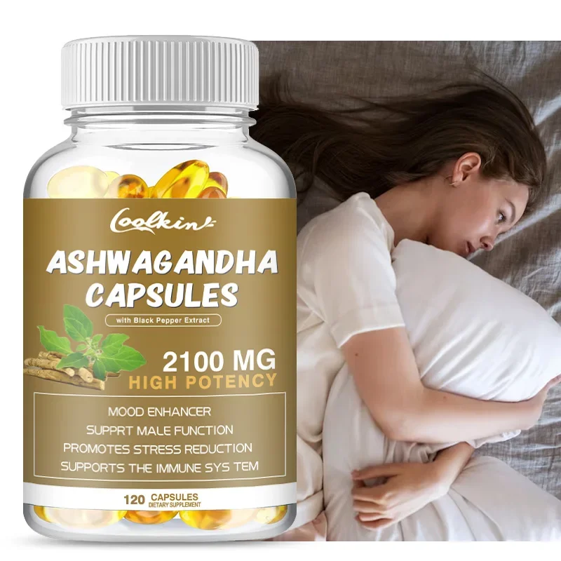 

Ashwagandha Capsules - Support Brain Health, Promotes Focus and Memory, Reduce Stress, Improve Mood, Deep Sleep