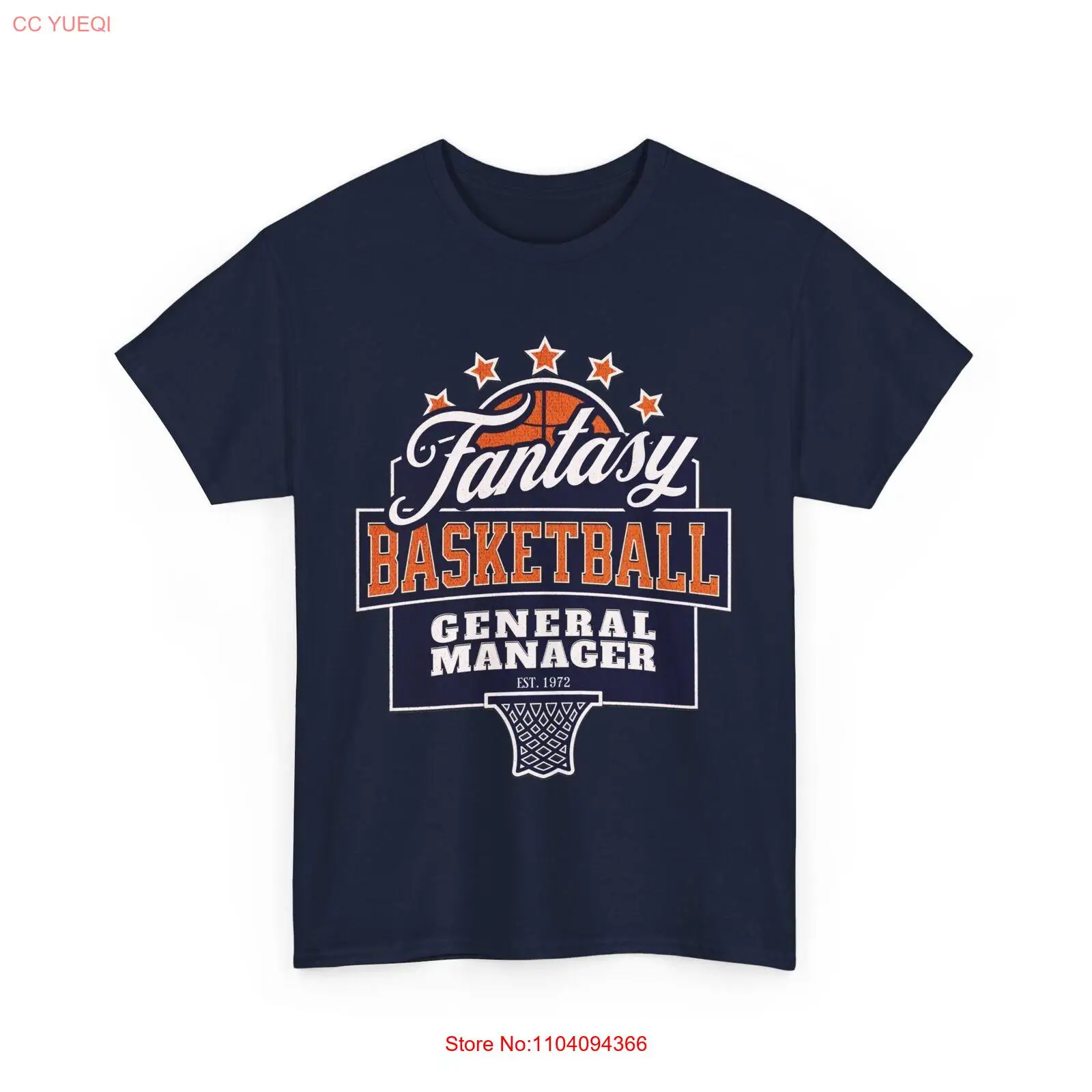 Fantasy Basketball Team General Manager Fun Sports - Unisex 100% Cotton Tee