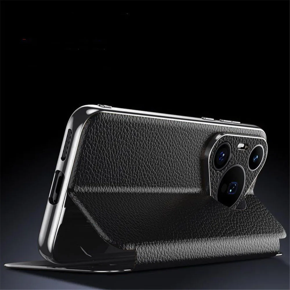 Huawei用本革フラップケース,ビジネスホルダー,Pura 70, Pro 70,ultra