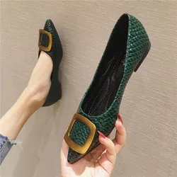 Flat Shoes Women Snakeskin Pointed Women Flats Large Size 44 45 46 Zapatillas Mujer Spring Summer Casual Shoes Small Size 32 33