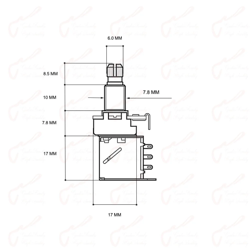 Potenziometro Push Pull Alpha 1 pezzo (POT) per basso elettrico KR (origine) 25K/B50K/250K/500K