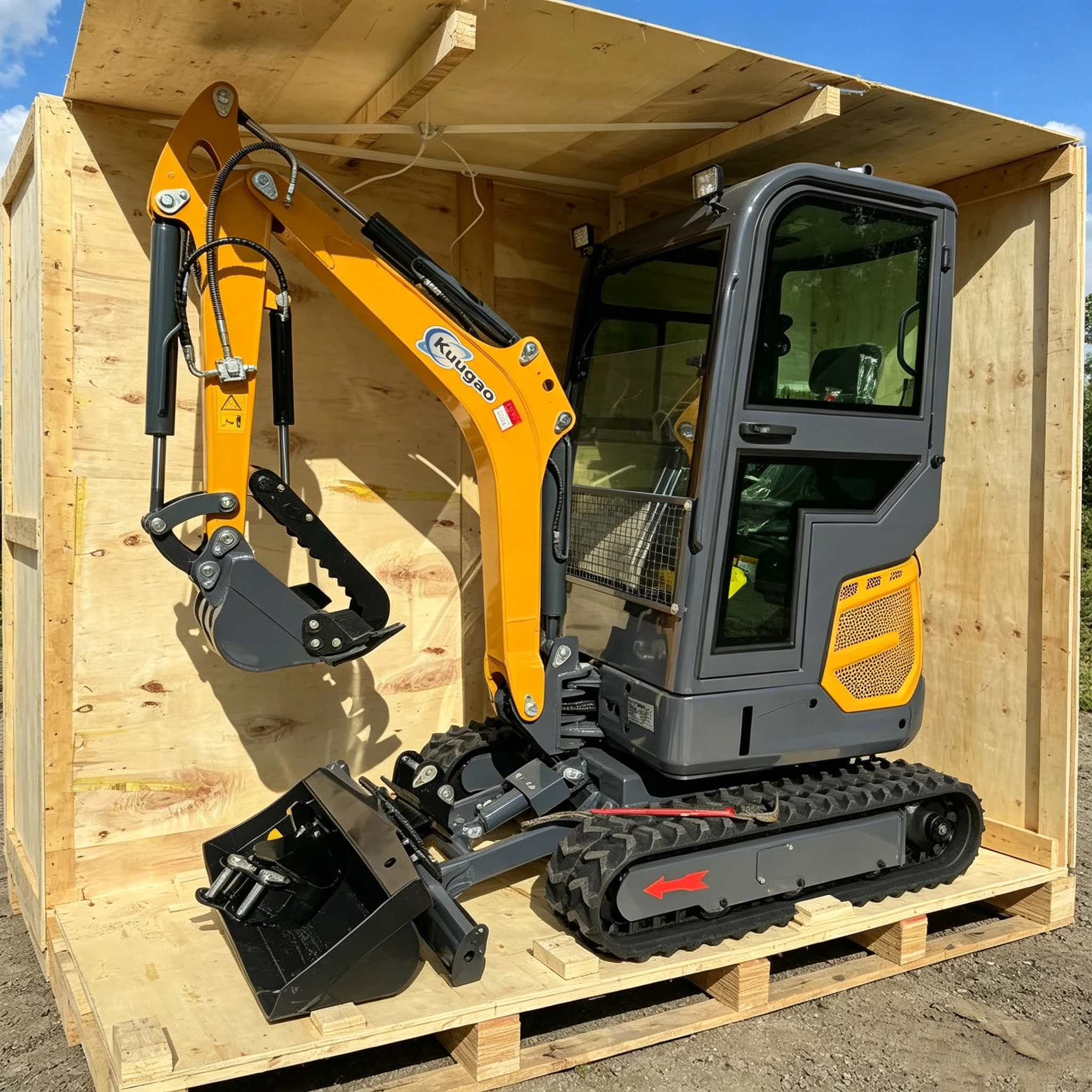 2 Ton Mini Excavator Kubota Engine Crawler Digger Multifunctional Garden & Farm Use Small Baggers Customizable Enclosed Sale