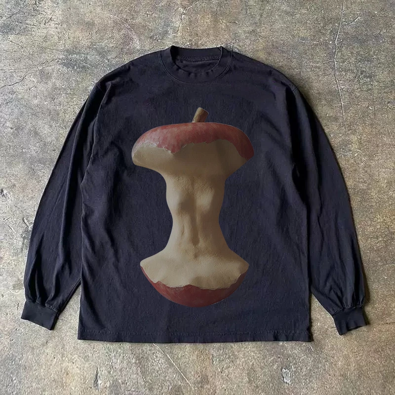 Heavyweight 310gsm Pure Cotton Long Sleeve American Retro Oversize Streetwear Versatile Comfortable Fit round Neck T-Shirt