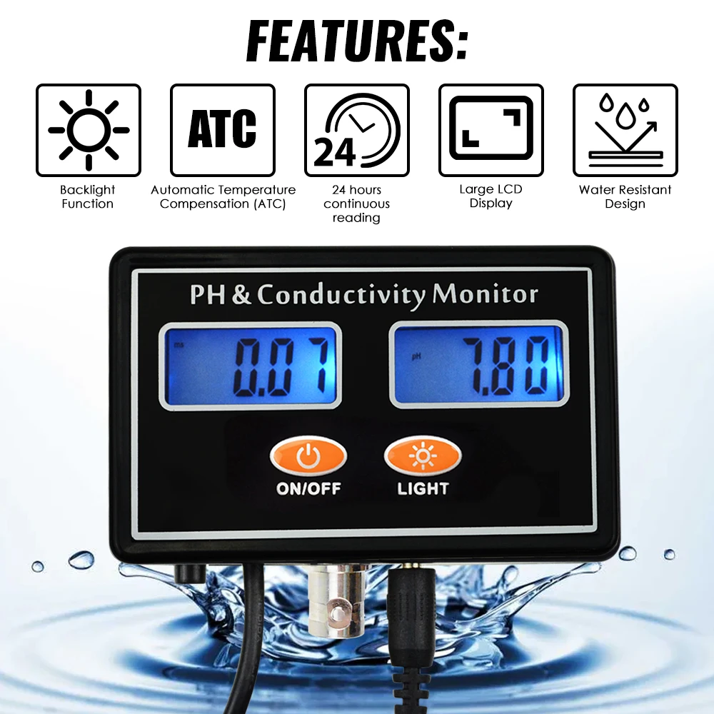 Imagem -04 - Real-time Monitoramento Contínuo Água Tester ph Meter ce Condutividade Monitor Atc Qualidade Wall Sonde Piscine