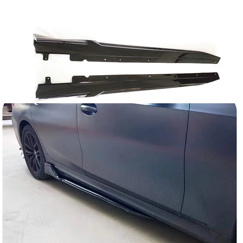 2pcs For BMW 3 4series G20 G28 G22 Side Skirts Car Extensio Rocker Panels Lip Splitter Spoiler Bumper Diffuser Body Kit