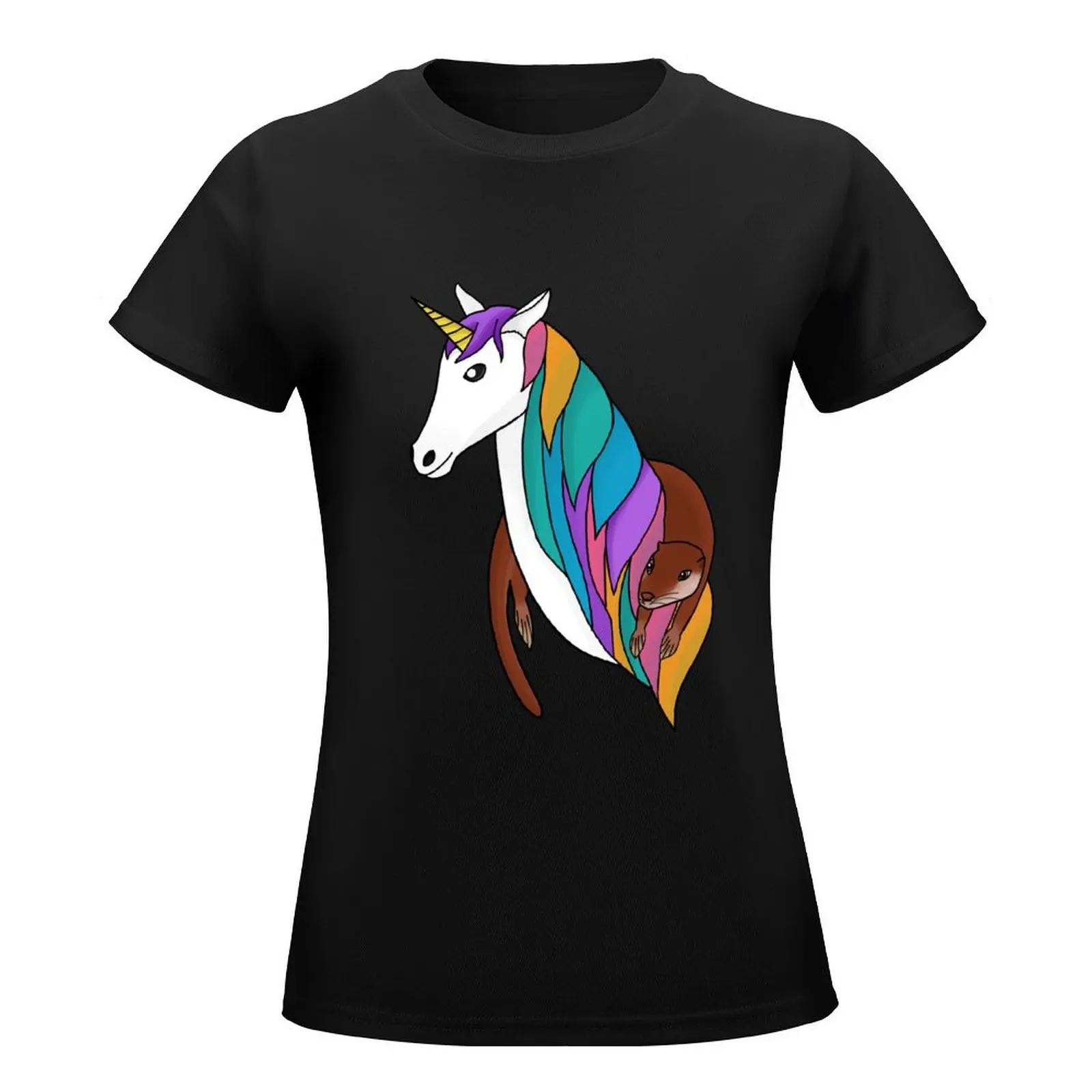 Unicorn and Otter T-Shirt cute clothes shirts graphic tees Female clothing Womens clothing