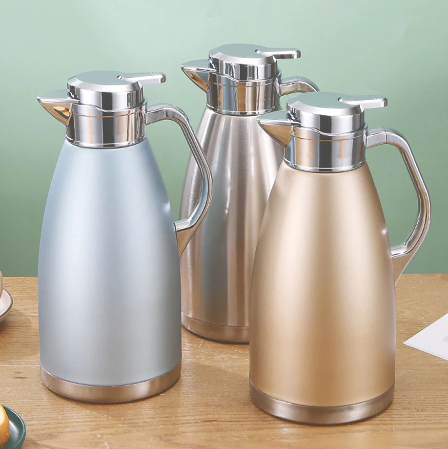 Picture 5: Large Capacity 2.3 Liter 304 Stainless Steel Vacuum Flask Insulated Teapot Coffee Kettle Jug Handle Travel Kettle Thermos Bottle