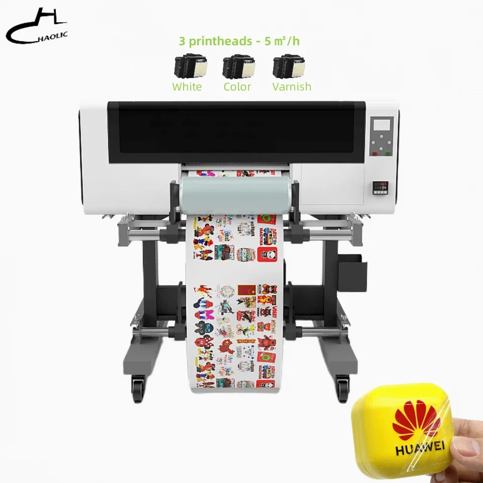 Haolic top uv dtf  printer roll laminator all in 1 a3 mobile case printing machine stickers printer 3 TX800 heads roll to roll