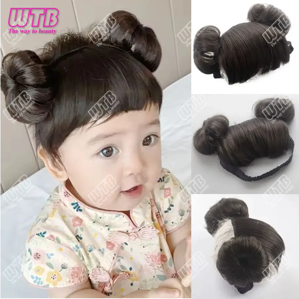 

Синтетическая детская накладная челка для девочек с резиновой лентой для волос, челка, шиньоны, повседневная одежда, челка, аксессуары для косплея