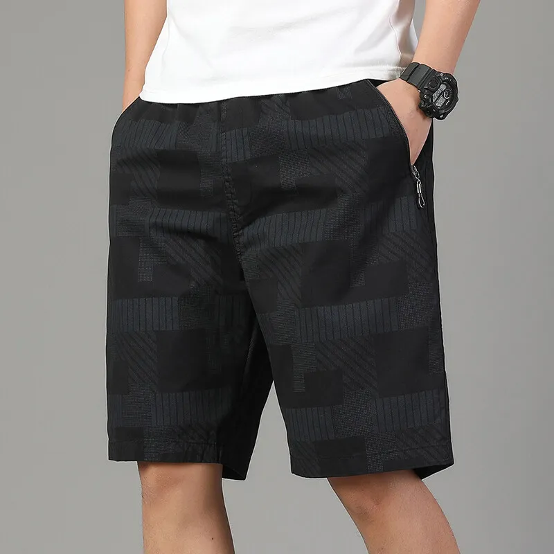 Mens Fashion Sweat Shorts Elastic Waist Casual Shorts Printed Beach Shorts Relaxed Fit Running Shorts 100%  Cotton Shorts