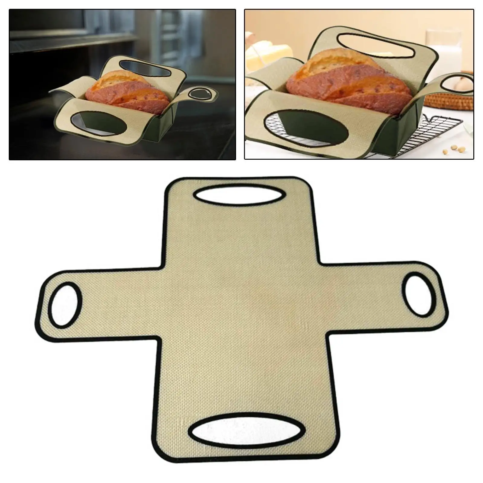

Silicone Bread Loaf Pan Liner Heat Resistant Mat with Handles Protector